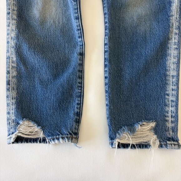 Frame Jeans Womens 28 Blue Denim 'Le Original' Button Fly Distressed High-Rise - Picture 3 of 13